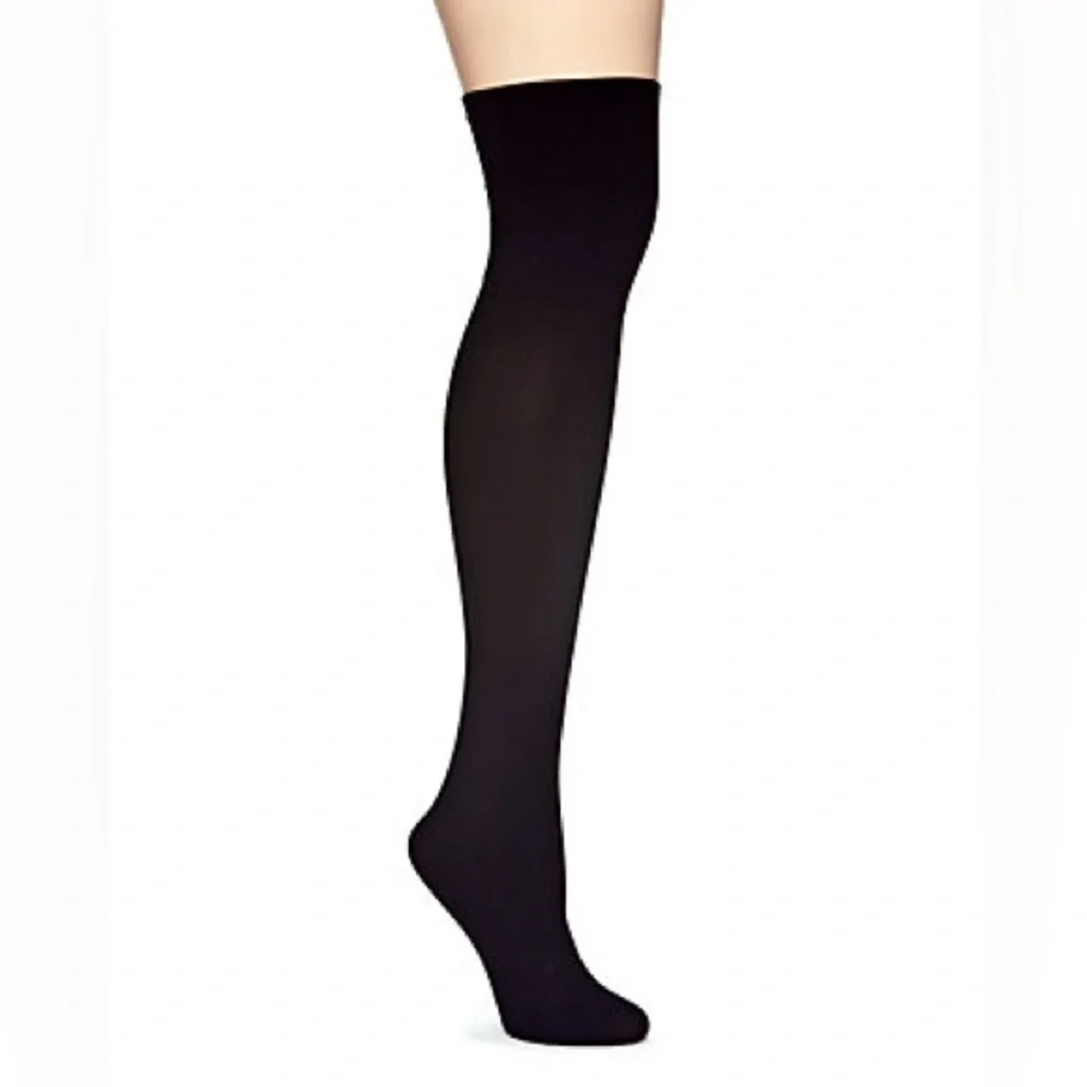 HUE MICROFIBER OVER THE KNEE BOOT LINERS SOCKS BLACK OS NWT